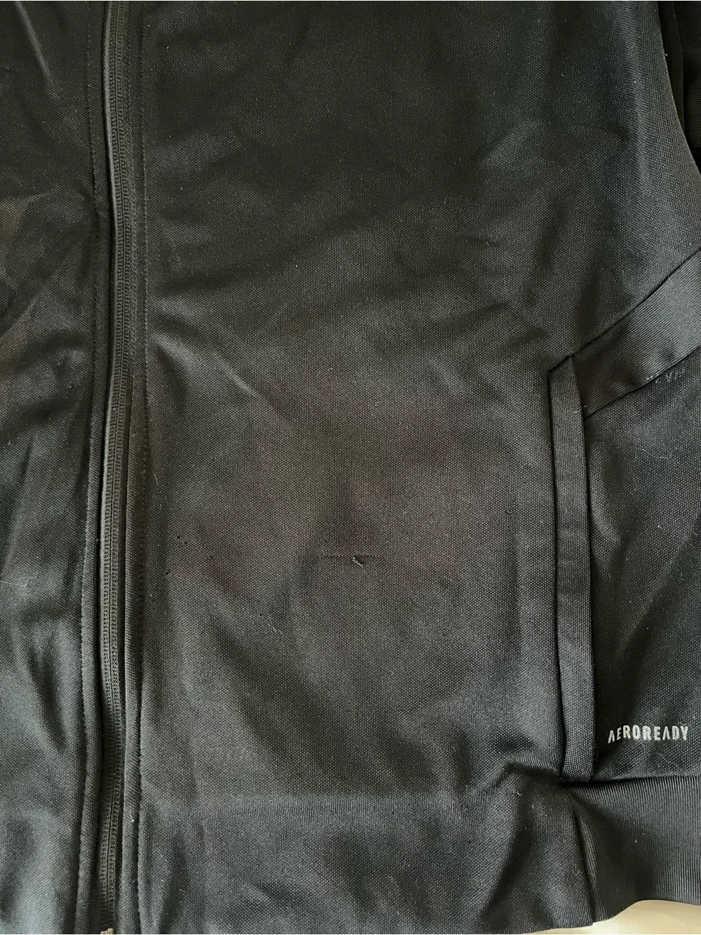 adidas Black Track Jacket with Red, Green & White Sleeve Stripes